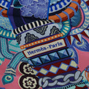 HERMES Carre 90 Scarf ""Duo Cosmique"" Silk Pink Auth 172020SAM-14
