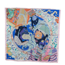 HERMES Carre 90 Scarf ""Duo Cosmique"" Silk Pink Auth 172020SAM-15