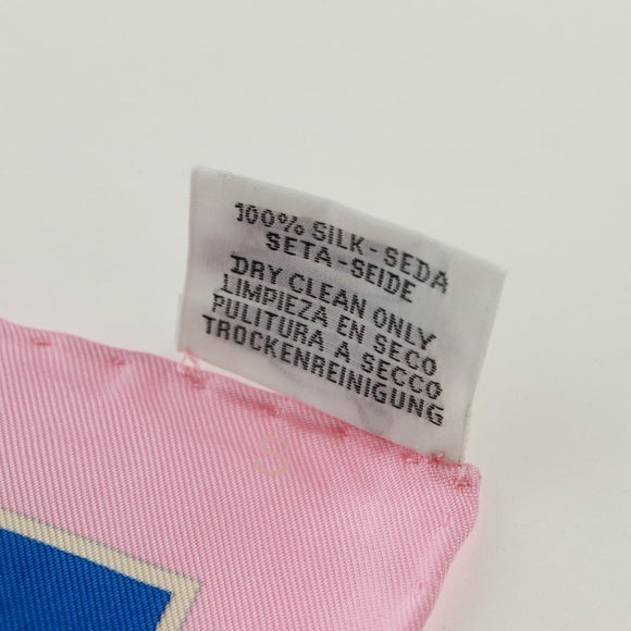 HERMES Carre 90 Scarf ""Duo Cosmique"" Silk Pink Auth 172020SAM