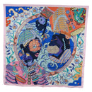 HERMES Carre 90 Scarf ""Duo Cosmique"" Silk Pink Auth 172020SAM-1