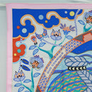 HERMES Carre 90 Scarf ""Duo Cosmique"" Silk Pink Auth 172020SAM-2