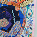 HERMES Carre 90 Scarf ""Duo Cosmique"" Silk Pink Auth 172020SAM-7