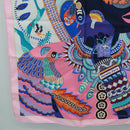 HERMES Carre 90 Scarf ""Duo Cosmique"" Silk Pink Auth 172020SAM-8