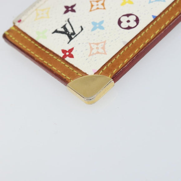 LOUIS VUITTON Monogram Multicolor Pochette Cles Purse White M92655 Auth 172025