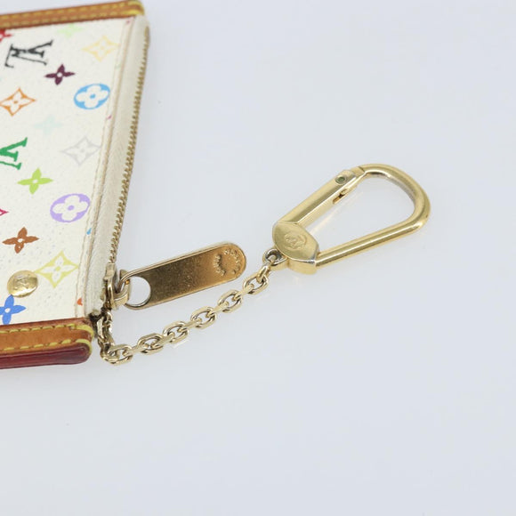 LOUIS VUITTON Monogram Multicolor Pochette Cles Purse White M92655 Auth 172025