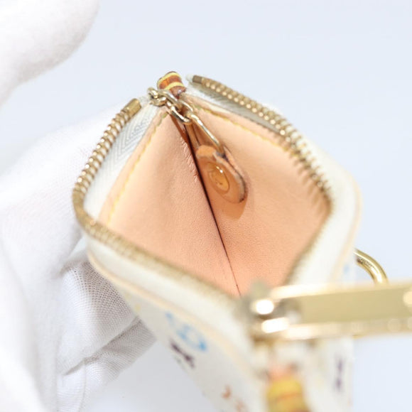 LOUIS VUITTON Monogram Multicolor Pochette Cles Purse White M92655 Auth 172025