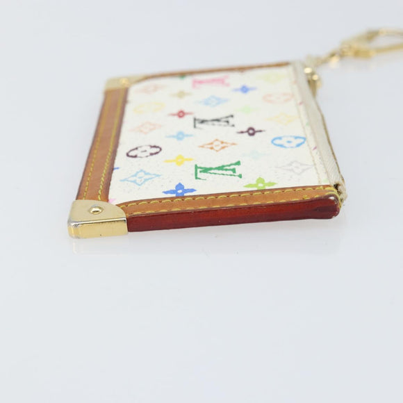 LOUIS VUITTON Monogram Multicolor Pochette Cles Purse White M92655 Auth 172025