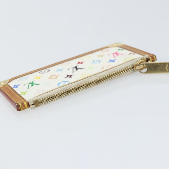 LOUIS VUITTON Monogram Multicolor Pochette Cles Purse White M92655 Auth 172025