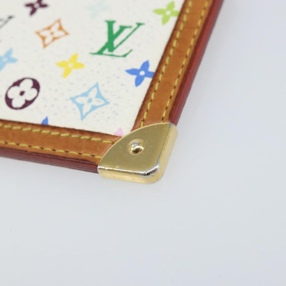 LOUIS VUITTON Monogram Multicolor Pochette Cles Purse White M92655 Auth 172025