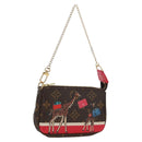 LOUIS VUITTON Monogram Giraffe Mini Pochette Accessoires M62087 LV Auth 172028M-1