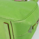 PRADA Hand Bag Leather Silver Light green Auth 172031-8