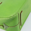 PRADA Hand Bag Leather Silver Light green Auth 172031-17
