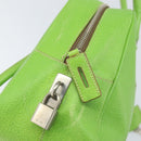 PRADA Hand Bag Leather Silver Light green Auth 172031-18