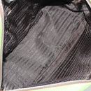 PRADA Hand Bag Leather Silver Light green Auth 172031-10