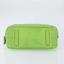 PRADA Hand Bag Leather Silver Light green Auth 172031-5