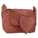 GUCCI Shoulder Bag Suede Pink Gold 95107 Auth 172039-1
