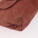 GUCCI Shoulder Bag Suede Pink Gold 95107 Auth 172039-10