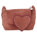 GUCCI Shoulder Bag Suede Pink Gold 95107 Auth 172039-2