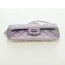 CHANEL Chain Shoulder Pouch Matelasse Leather Purple Silver CC Auth 172041SAM-5