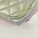 CHANEL Chain Shoulder Pouch Matelasse Leather Purple Silver CC Auth 172041SAM-19
