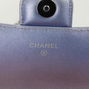 CHANEL Chain Shoulder Pouch Matelasse Leather Purple Silver CC Auth 172041SAM-22