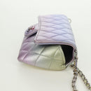 CHANEL Chain Shoulder Pouch Matelasse Leather Purple Silver CC Auth 172041SAM-4