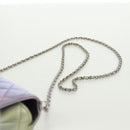 CHANEL Chain Shoulder Pouch Matelasse Leather Purple Silver CC Auth 172041SAM-15