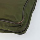 PRADA Shoulder Bag Nylon Khaki Silver Auth 172042-16
