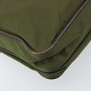 PRADA Shoulder Bag Nylon Khaki Silver Auth 172042-9
