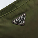 PRADA Shoulder Bag Nylon Khaki Silver Auth 172042-17
