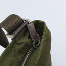 PRADA Shoulder Bag Nylon Khaki Silver Auth 172042-10