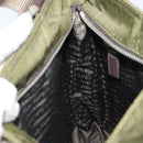 PRADA Shoulder Bag Nylon Khaki Silver Auth 172042-20