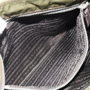 PRADA Shoulder Bag Nylon Khaki Silver Auth 172042-22