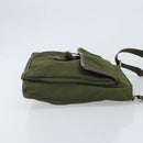 PRADA Shoulder Bag Nylon Khaki Silver Auth 172042-3
