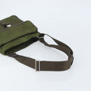 PRADA Shoulder Bag Nylon Khaki Silver Auth 172042-7