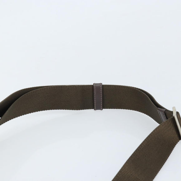 PRADA Shoulder Bag Nylon Khaki Silver Auth 172042