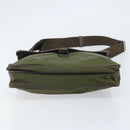 PRADA Shoulder Bag Nylon Khaki Silver Auth 172042-5