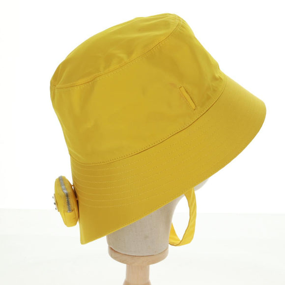 PRADA Hat Nylon Yellow Auth 172043M