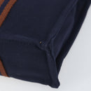 HERMES Fourre Tout PM Hand Bag Canvas Navy Silver Auth 172045V-10