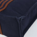 HERMES Fourre Tout PM Hand Bag Canvas Navy Silver Auth 172045V-12