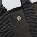 HERMES Her Line PM Hand Bag Canvas Gray Auth 172046-14