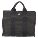 HERMES Her Line PM Hand Bag Canvas Gray Auth 172046-2