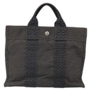 HERMES Her Line PM Hand Bag Canvas Gray Auth 172046-3
