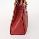 GUCCI Bamboo Hand Bag Leather Red Gold 002 1186 0260 Auth 172051-3