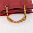 GUCCI Bamboo Hand Bag Leather Red Gold 002 1186 0260 Auth 172051-7