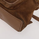 GUCCI Bamboo Backpack Suede Brown Gold 003 2852 0030 0 Auth 172054-16