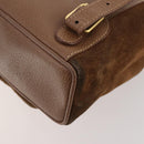 GUCCI Bamboo Backpack Suede Brown Gold 003 2852 0030 0 Auth 172054-18