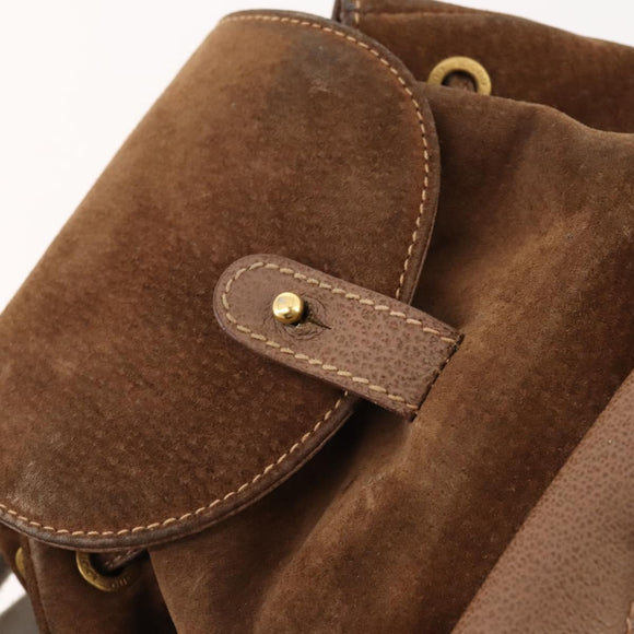 GUCCI Bamboo Backpack Suede Brown Gold 003 2852 0030 0 Auth 172054