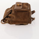 GUCCI Bamboo Backpack Suede Brown Gold 003 2852 0030 0 Auth 172054-4