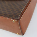 CELINE Macadam Canvas Hand Bag PVC Leather Brown Gold Auth 172055-10